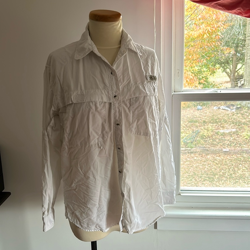 White Columbia button up outer layer